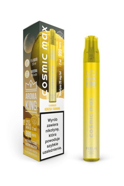 Jednorazowy e-papieros Aroma King Cosmic Max 999+ puffs 20mg - Coconut Banana Jednorazowy e-papieros Aroma King Cosmic Max 999+ puffs 20mg - Coconut Banana