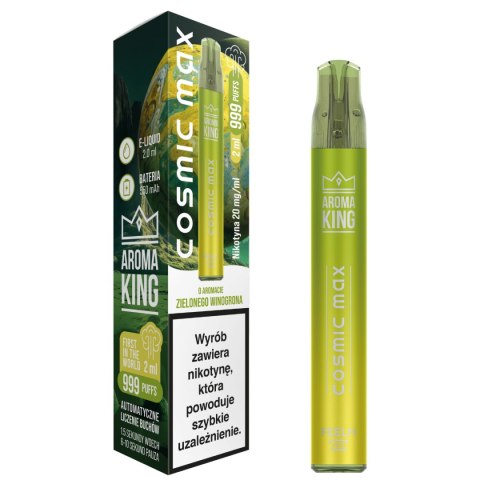 Jednorazowy e-papieros Aroma King Cosmic Max 999+ puffs 20mg - Green Grape Jednorazowy e-papieros Aroma King Cosmic Max 999+ puffs 20mg - Green Grape