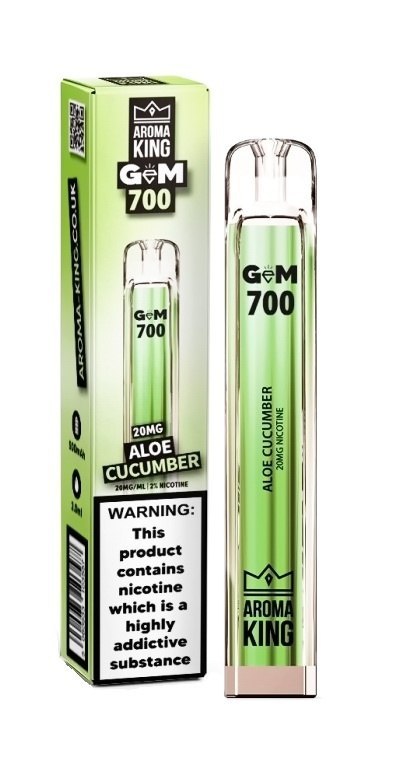 Jednorazowy e-papieros Aroma King Gem 700 puffs 0mg (bez nikotyny) - Aloe Cucumber Jednorazowy e-papieros Aroma King Gem 700 puffs 0mg (bez nikotyny) - Aloe Cucumber
