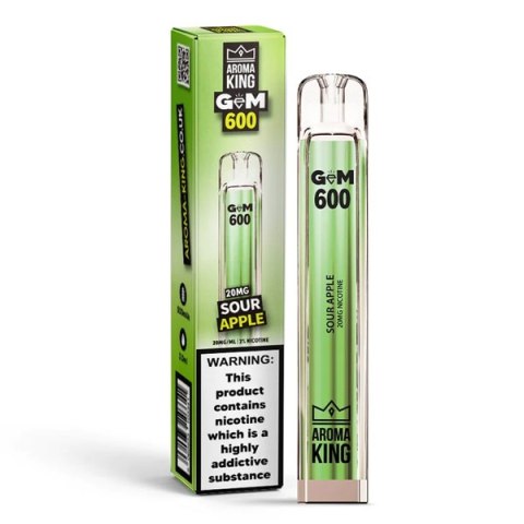 Jednorazowy e-papieros Aroma King Gem 700 puffs 0mg (bez nikotyny) - Sour Apple Jednorazowy e-papieros Aroma King Gem 700 puffs 0mg (bez nikotyny) - Sour Apple