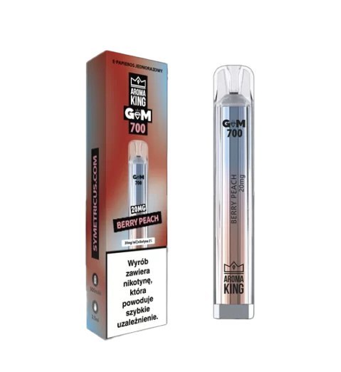 Jednorazowy e-papieros Aroma King Gem 700 puffs 20mg - Berry Peach Jednorazowy e-papieros Aroma King Gem 700 puffs 20mg - Berry Peach