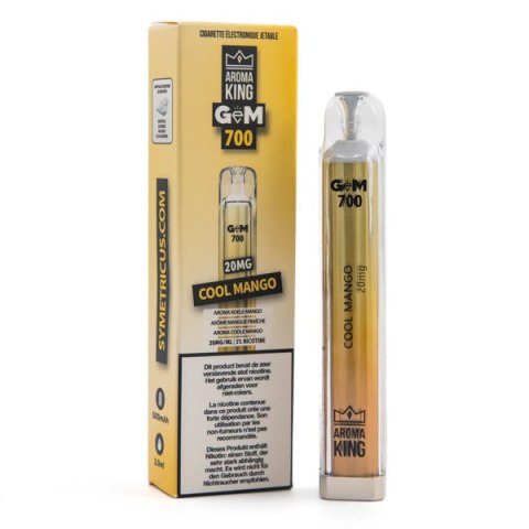 Jednorazowy e-papieros Aroma King Gem 700 puffs 20mg - Cool Mango Jednorazowy e-papieros Aroma King Gem 700 puffs 20mg - Cool Mango