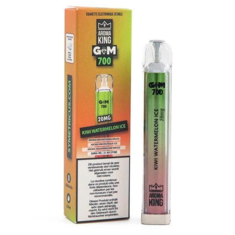 Jednorazowy e-papieros Aroma King Gem 700 puffs 20mg - Kiwi Watermelon Ice Jednorazowy e-papieros Aroma King Gem 700 puffs 20mg - Kiwi Watermelon Ice