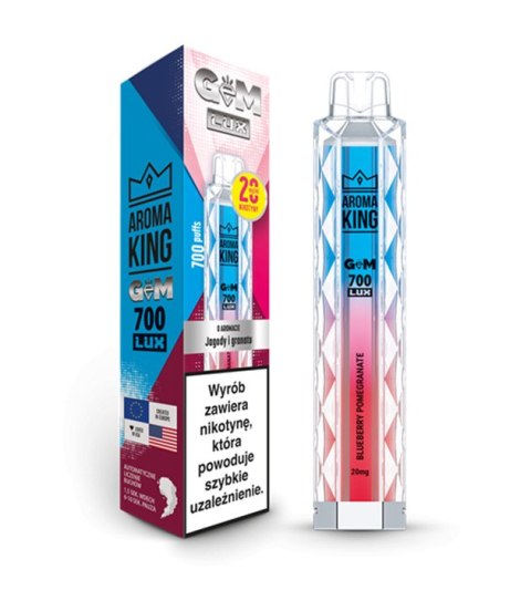 Jednorazowy e-papieros Aroma King GEM LUX 700 20mg - Blueberry Pomegranate Jednorazowy e-papieros Aroma King GEM LUX 700 20mg - Blueberry Pomegranate