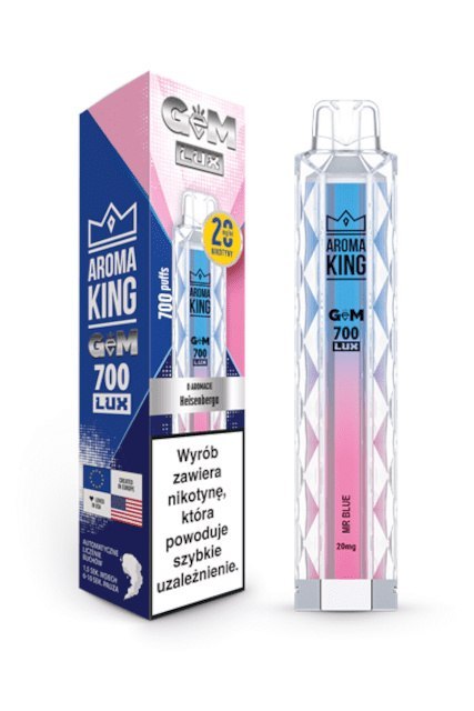 Jednorazowy e-papieros Aroma King GEM LUX 700 20mg - Mr. Blue Jednorazowy e-papieros Aroma King GEM LUX 700 20mg - Mr. Blue