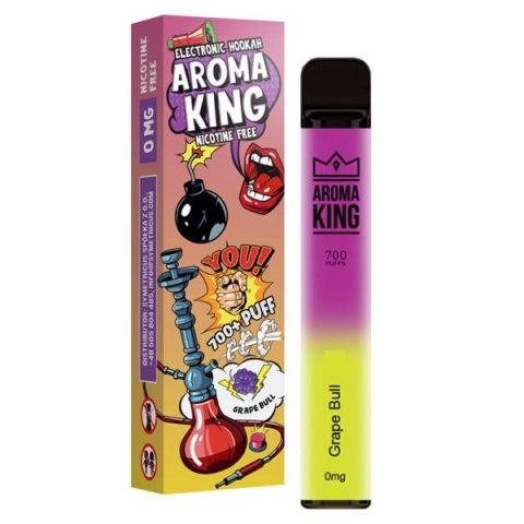 Jednorazowy e-papieros Aroma King Hookah 700 puffs 0mg (bez nikotyny) - Grape Bull Jednorazowy e-papieros Aroma King Hookah 700 puffs 0mg (bez nikotyny) - Grape Bull