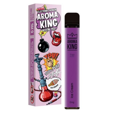 Jednorazowy e-papieros Aroma King Hookah 700 puffs 0mg (bez nikotyny) - Ice Cream Jednorazowy e-papieros Aroma King Hookah 700 puffs 0mg (bez nikotyny) - Ice Cream