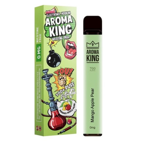 Jednorazowy e-papieros Aroma King Hookah 700 puffs 0mg (bez nikotyny) - Mango Apple Pear Jednorazowy e-papieros Aroma King Hookah 700 puffs 0mg (bez nikotyny) - Mango Apple Pear