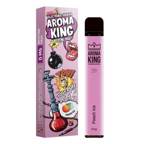 Jednorazowy e-papieros Aroma King Hookah 700 puffs 0mg (bez nikotyny) - Peach Ice Jednorazowy e-papieros Aroma King Hookah 700 puffs 0mg (bez nikotyny) - Peach Ice