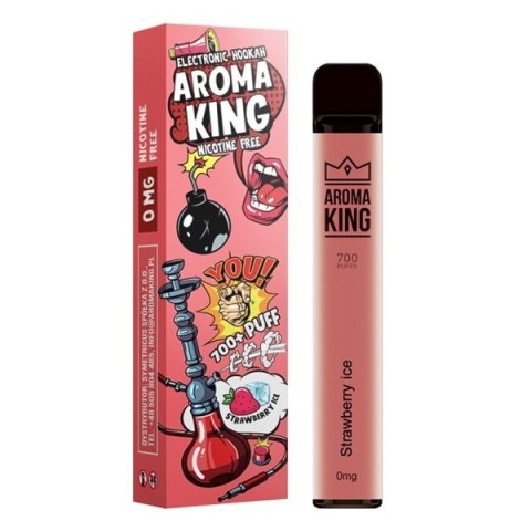 Jednorazowy e-papieros Aroma King Hookah 700 puffs 0mg (bez nikotyny) - Strawberry Ice Jednorazowy e-papieros Aroma King Hookah 700 puffs 0mg (bez nikotyny) - Strawberry Ice
