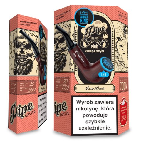 Jednorazowy e-papieros Aroma King Pipe Ray 700+ 20mg Salt - Berry Peach Jednorazowy e-papieros Aroma King Pipe Ray 700+ 20mg Salt - Berry Peach