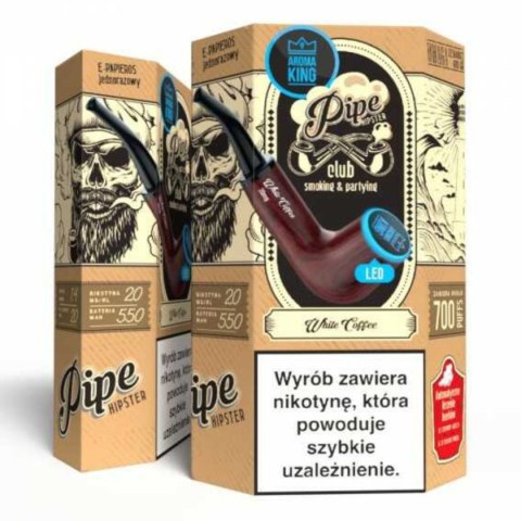 Jednorazowy e-papieros Aroma King Pipe Ray 700+ 20mg Salt - White Coffee Jednorazowy e-papieros Aroma King Pipe Ray 700+ 20mg Salt - White Coffee