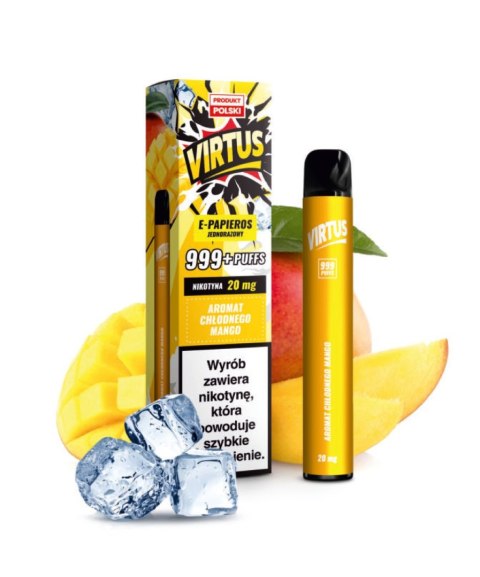 Jednorazowy e-papieros Virtus 999+ 20mg - Chłodne Mango Jednorazowy e-papieros Virtus 999+ 20mg - Chłodne Mango