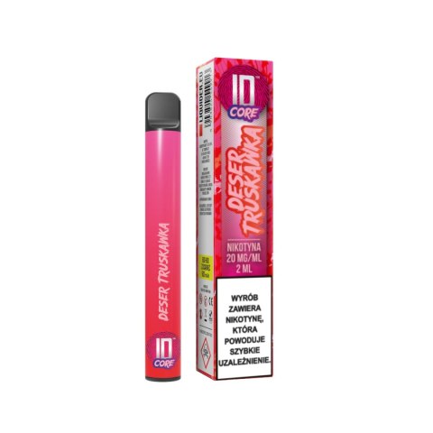Jednorazowy e-papieros ID CORE 600-800 Puffs 20mg - Deser Truskawkowy Jednorazowy e-papieros ID CORE 600-800 Puffs 20mg - Deser Truskawkowy