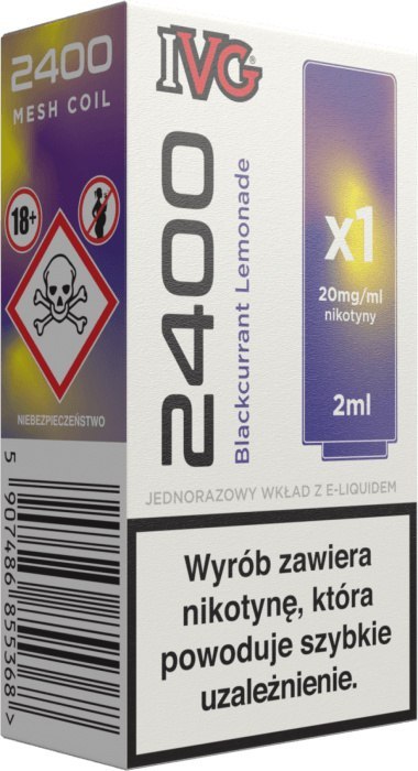 Wkład do e-papierosa IVG 2400 - Blackcurrant Lemonade 20mg Wkład do e-papierosa IVG 2400 - Blackcurrant Lemonade 20mg
