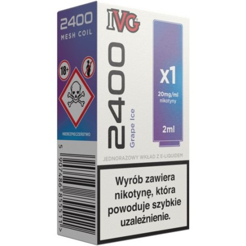Wkład do e-papierosa IVG 2400 - Grape Ice 20mg Wkład do e-papierosa IVG 2400 - Grape Ice 20mg