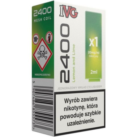 Wkład do e-papierosa IVG 2400 - Lemon & Lime 20mg Wkład do e-papierosa IVG 2400 - Lemon & Lime 20mg