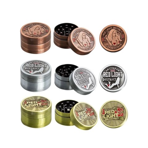 Młynek Metalowy - Red Light 3-częściowy 40 mm Młynek Metalowy - Red Light 3-częściowy 40 mm