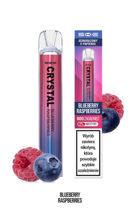 Jednorazowy e-papieros SKE Crystal 600 Puffs 20mg - Blueberry Raspberries Jednorazowy e-papieros SKE Crystal 600 Puffs 20mg - Blueberry Raspberries
