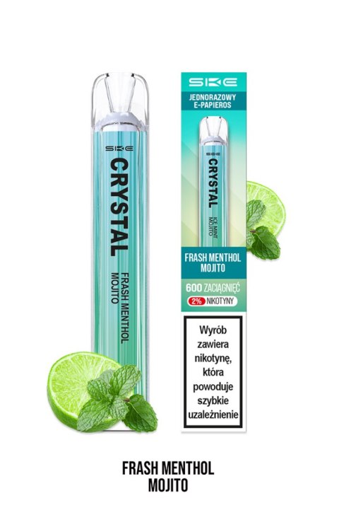 Jednorazowy e-papieros SKE Crystal 600 Puffs 20mg - Fresh Menthol Mojito Jednorazowy e-papieros SKE Crystal 600 Puffs 20mg - Fresh Menthol Mojito