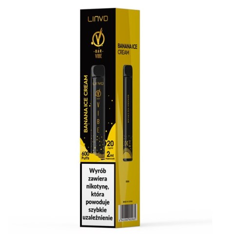 VBar Vibe - Banana Ice Cream - 20mg - 600 puffs VBar Vibe - Banana Ice Cream - 20mg - 600 puffs