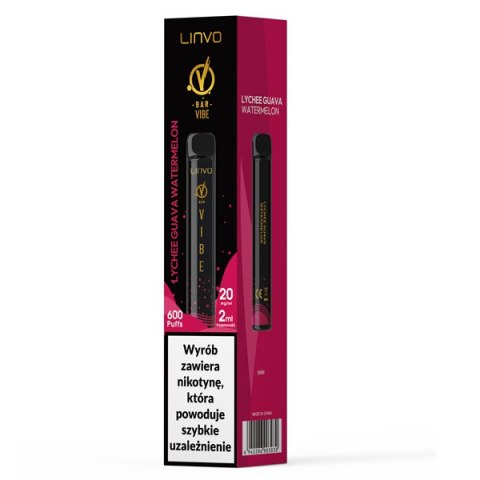 VBar Vibe - Lychee Guyava Watermelon - 20mg - 600 puffs VBar Vibe - Lychee Guyava Watermelon - 20mg - 600 puffs