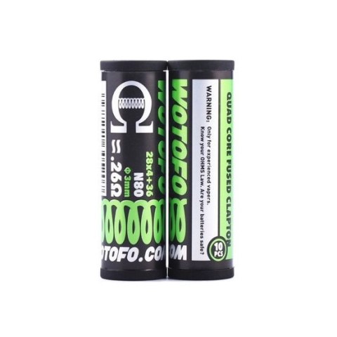 Grzałka Wotofo - 0,26Ω N80 Quad Core Fused Clapton Prebuilt Coil (10 szt.) Grzałka Wotofo - 0,26Ω N80 Quad Core Fused Clapton Prebuilt Coil (10 szt.)