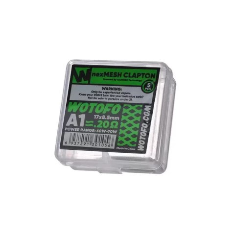 Grzałka Wotofo - 0,2Ω A1 Ni80 NexMesh Clapton (5 szt.) Grzałka Wotofo - 0,2Ω A1 Ni80 NexMesh Clapton (5 szt.)